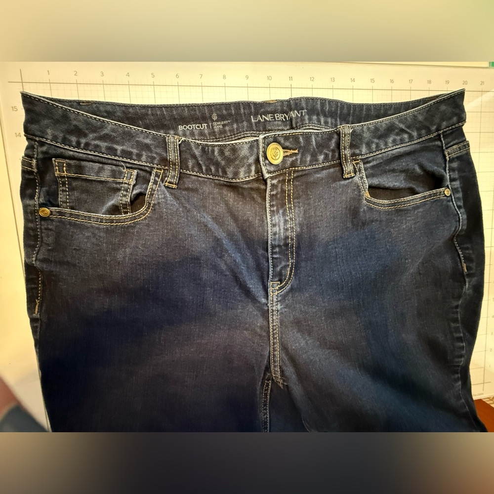Lane Bryant Dark Denim Stretch Bootcut Genius Fit Jeans - Picture 4 of 5